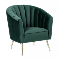 Manhattan Comfort AC056-GR Rosemont Green and Gold Velvet Accent Chair